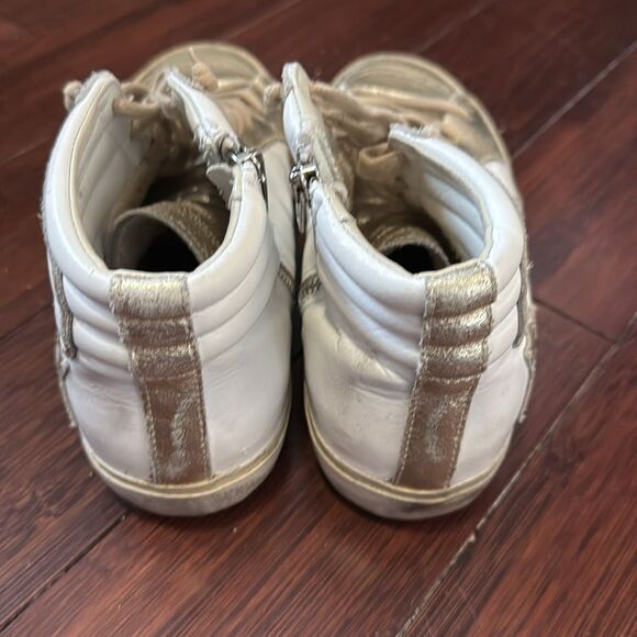 White Gold Golden Goose High Top Sneaker- Size 38 - Great Conditon - Picture 2 of 7